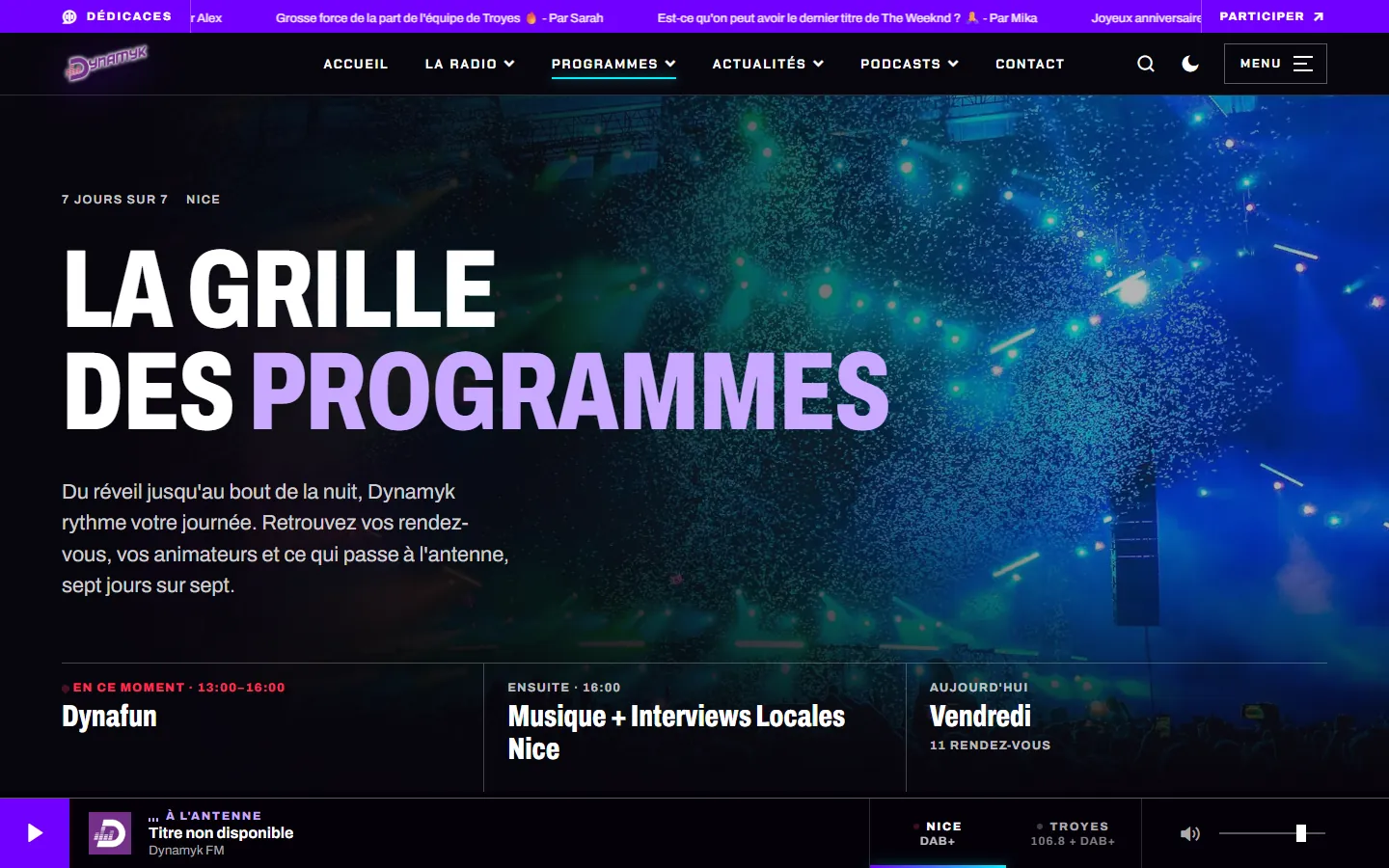 La grille des programmes, sept jours sur sept