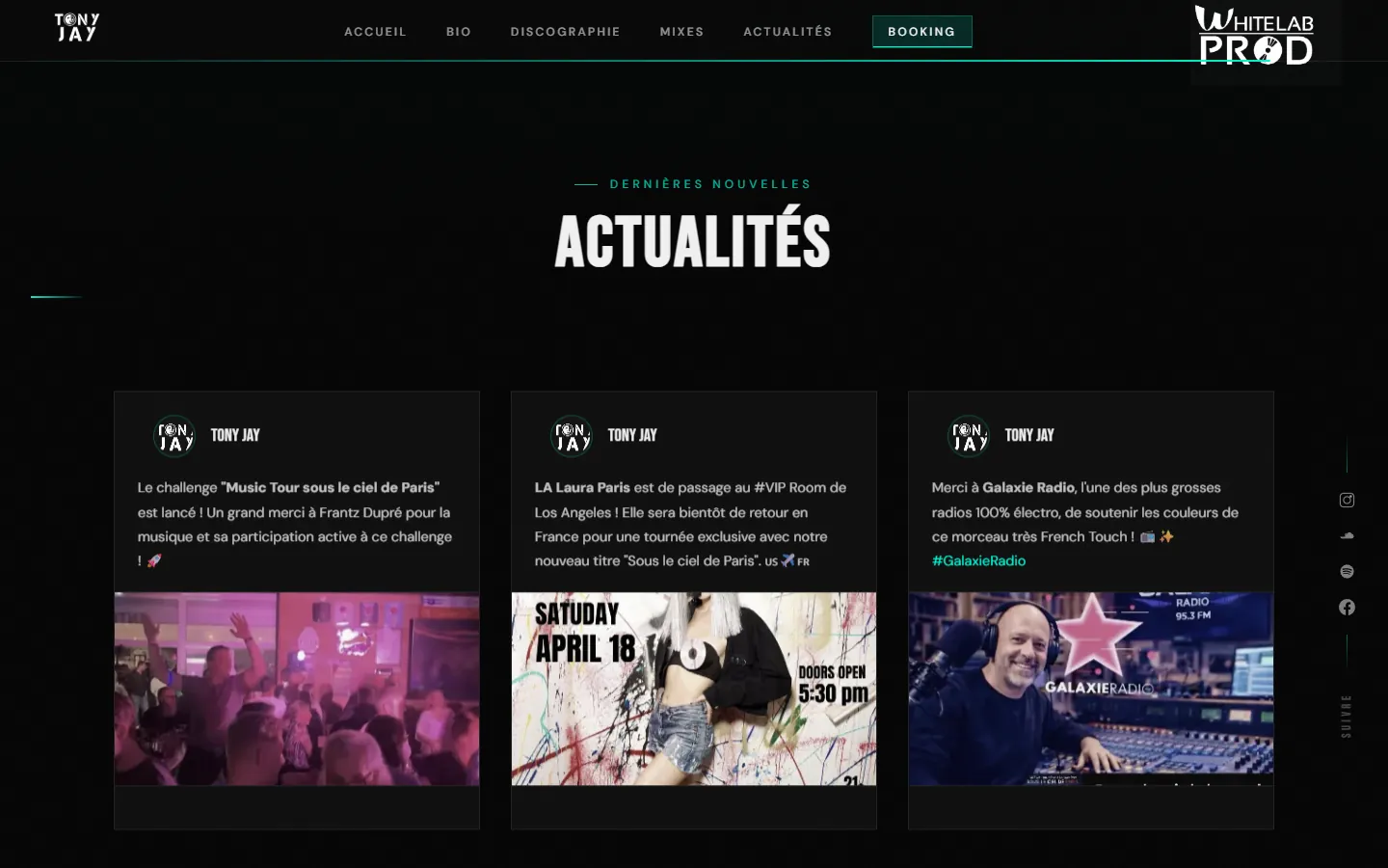 Les dernières actualités de l’artiste